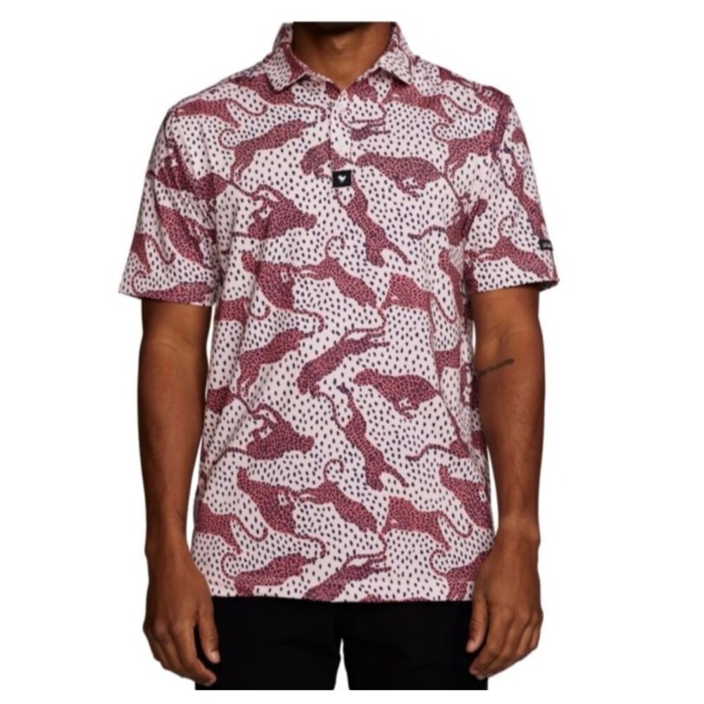 Bad Birdie Large Sahara Cheeta Golf Polo Shirt - Picture 2 of 10
